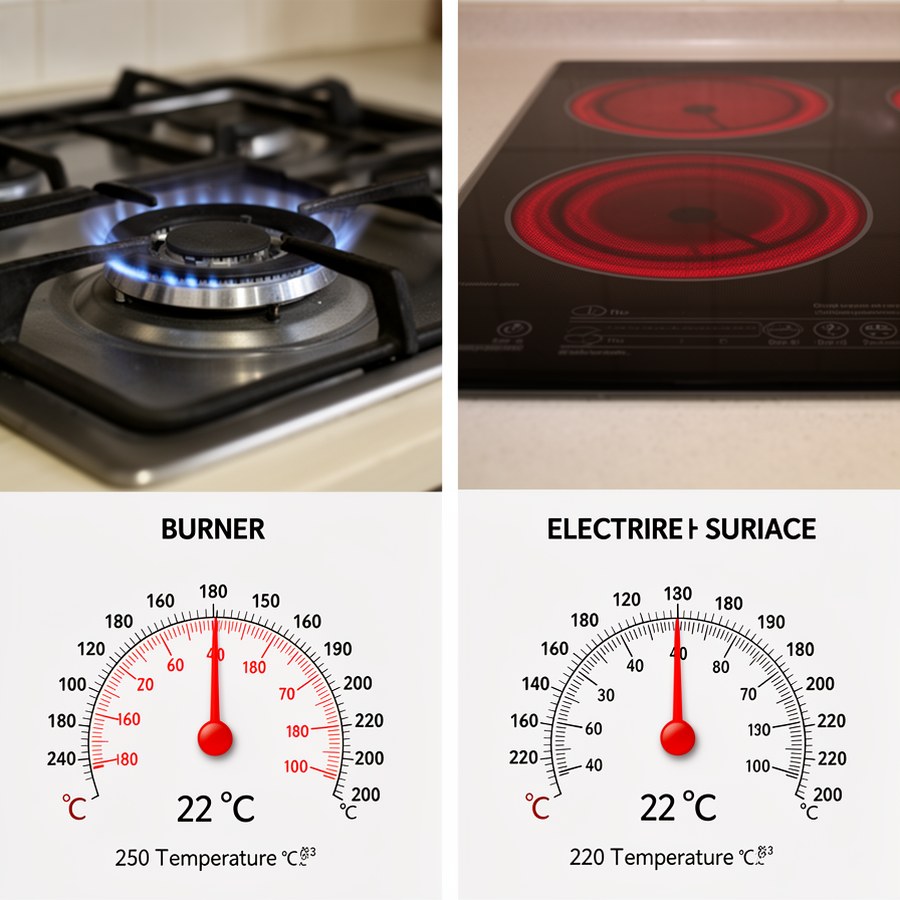 Сравнение теплового отклика газовой и электрической плиты