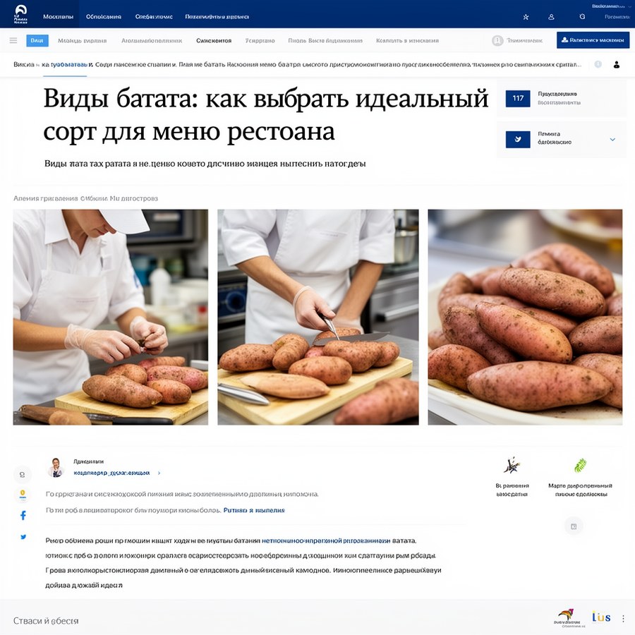 Рабочий процесс по теме: Виды батата: как выбрать идеальный сорт для меню ресторана