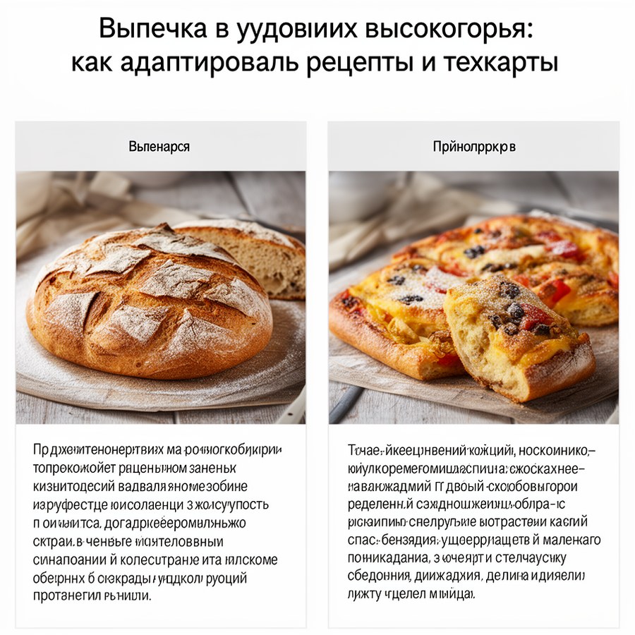 Сравнение и ориентиры по теме: Выпечка в условиях высокогорья: как адаптировать рецепты и техкарты