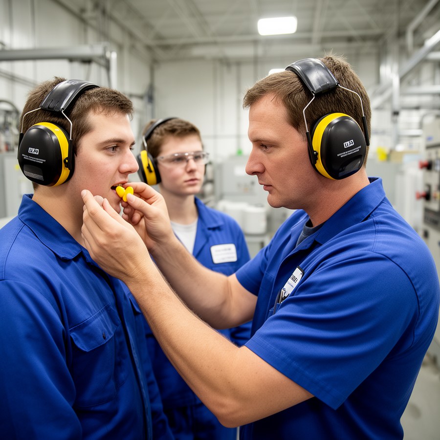 Инструктаж персонала по правильному использованию берушей и наушников